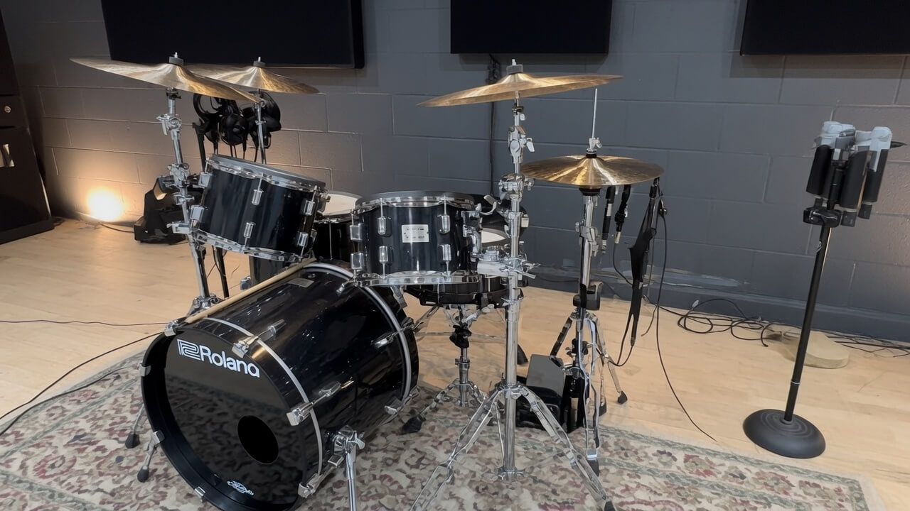Drum kit in the studio