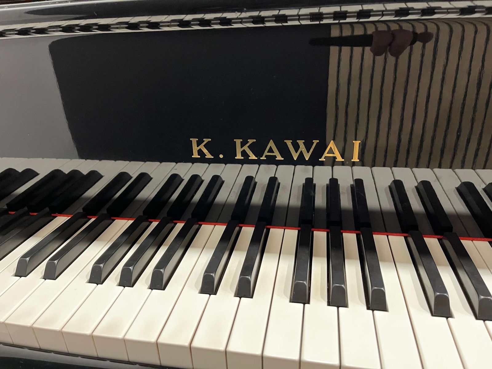 Keys of the school's Kawai grand piano